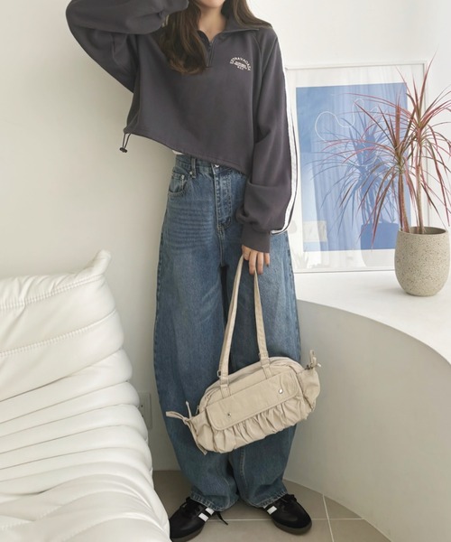 ローブ   グリーン　裾ラインスウェットプルオーバー KATHARINE HAMNETT(キャサリン・ハムネット)｜【UNISEX】バイカラー