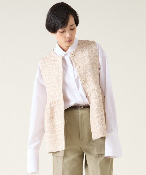ベスト ジレ GIOLICAツイードジレ（セットアップ可） レディース