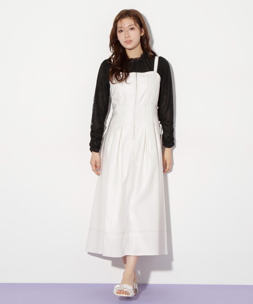 ✨美品✨Plantation ワンピース 2 デニム調 ゆったり 品良く纏めた大人顔。パッチワーク風デニムワンピ—ス – ONE
