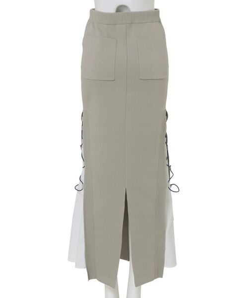 UN3D. スカート WAVE CODE KNIT SK「セットアップ着用可能  