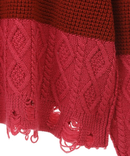 「Candy Stripper」 長袖ニット 2 ブルー レディース_画像4