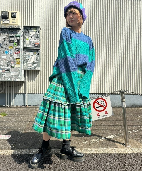 「Candy Stripper」 長袖ニット 2 ブルー レディース_画像9