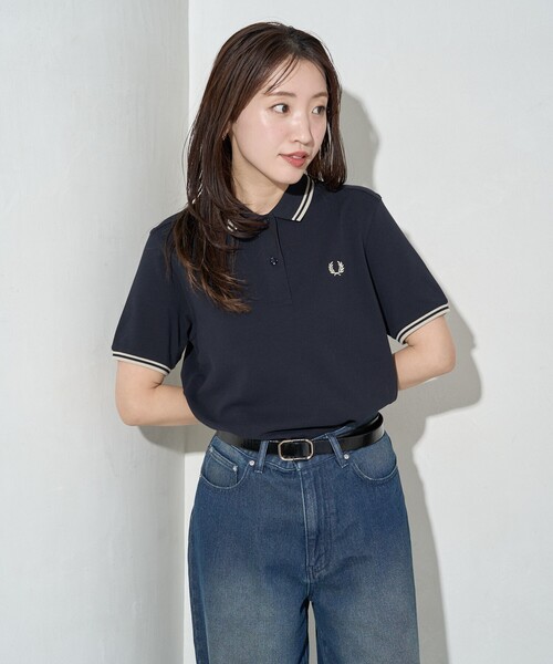 FRED PERRY フレッドペリー レディース ポロシャツ ネイビーブルー FREAK'S STORE ポロシャツ ポロ 限定展開 FRED PERRY/フレッド