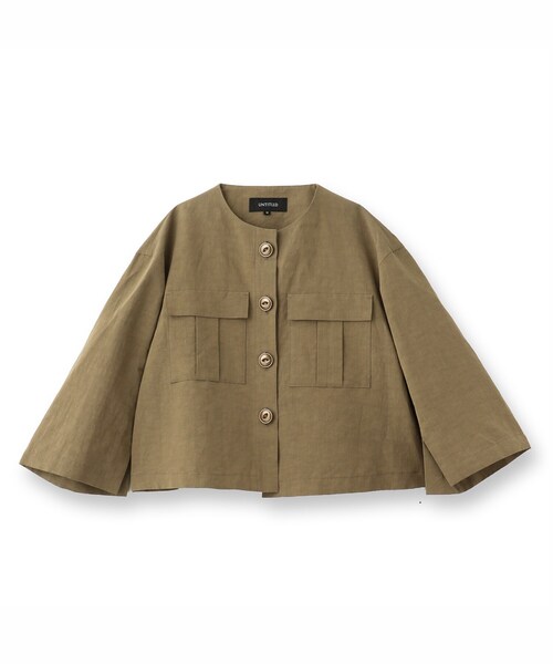 UNTITLED ジャケット サイズＬ UNTITLED ジャケット ノーカラージャケット 「トレンド/七分袖