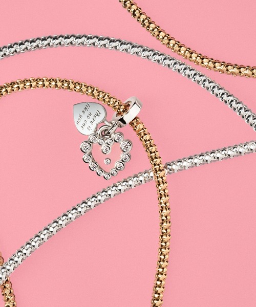PANDORA チャーム スパークリング ハート ダブル シルバー