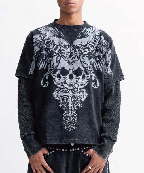 BREATH tシャツ 「BREATH / ブレス」SKULL WING LOGO TEE / ブラック