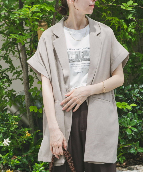 ベスト ジレ リネンライクテーラーカラージレ レディース ITEMS URBANRESEARCH ベスト ジレ リネンライクジレ レディース