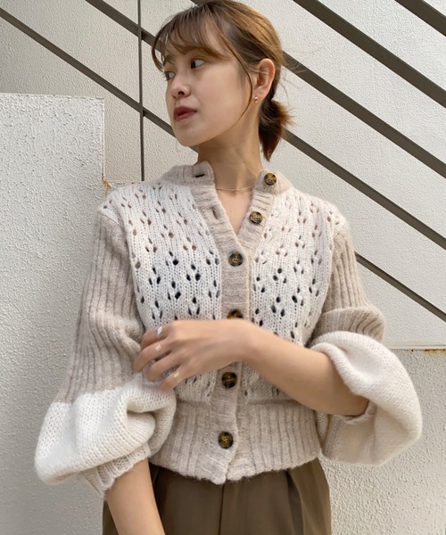 SHINERY アイボリー カーディガン Fサイズ SHENERY（シーナリー） ニットカーディガン FREE アイボリー