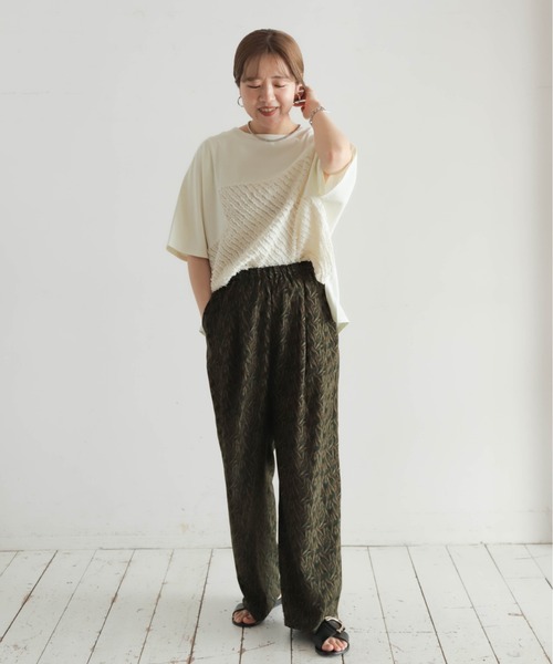 tシャツ JQ布帛カットコンビ　ロゴP/O レディース NOMBRE IMPAIR tシャツ カットJQコンビ 切替ドルマンP/O