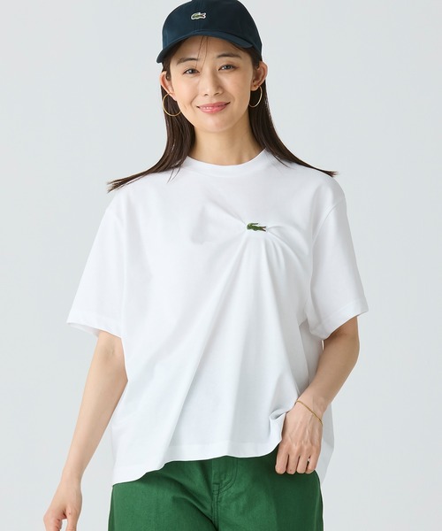 LACOSTE tシャツ ワニロゴプリーツオーバーサイズフィットT