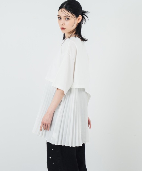 tシャツ 裾プリーツドッキングTシャツ レディース 楽天市場】【全品2BUY15%OFFクーポン】【SUMMER FAIR】M/Lサイズ