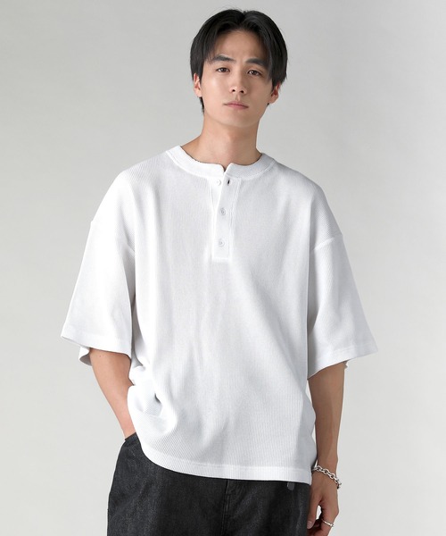 EPIC tシャツ ヴィンテージ加工半袖ヘンリーネックTシャツ メンズ