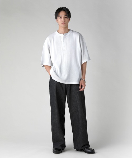 EPIC ヘンリーネック tシャツ ヴィンテージ加工半袖ヘンリーネックT