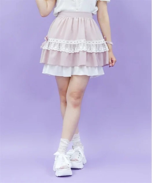axes femme POETIQUE パンツ コットンレースフリルスカパン