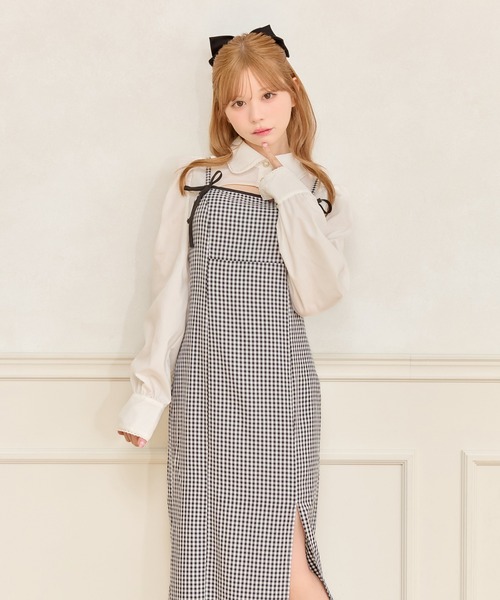 apres jour ダブルリボンキャミワンピース(グレー系その他) apres jour ダブルリボンキャミワンピース グレー系その他