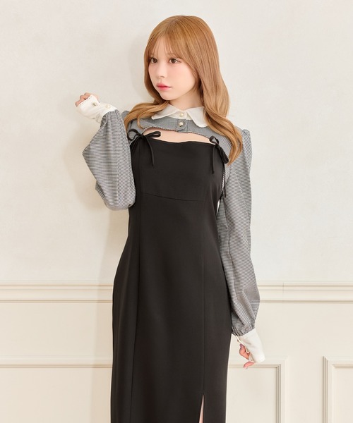 apres jour ダブルリボンキャミワンピース　ボレロセット　フリーサイズ apres jour ダブルリボンキャミワンピース ボレロセット
