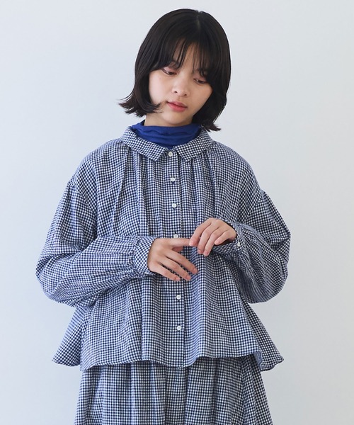 ブラウス シャツ fuwa fuwa gingham ブラウス レディース