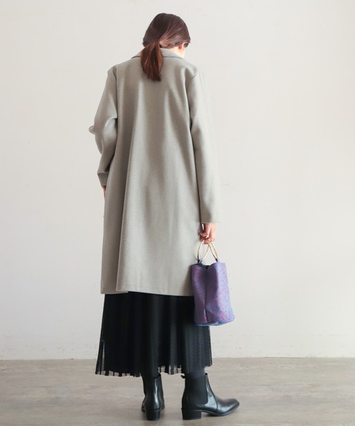 「NOMBRE IMPAIR」 チェスターコート FREE チャコールグレー レディース_画像4