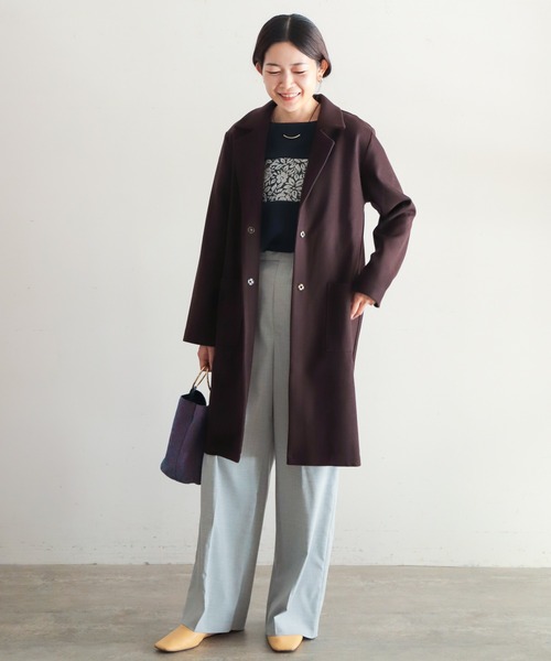 「NOMBRE IMPAIR」 チェスターコート FREE チャコールグレー レディース_画像8