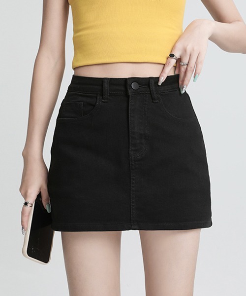 Riff デニムスカート デニムミニスカート インナーパンツ付き