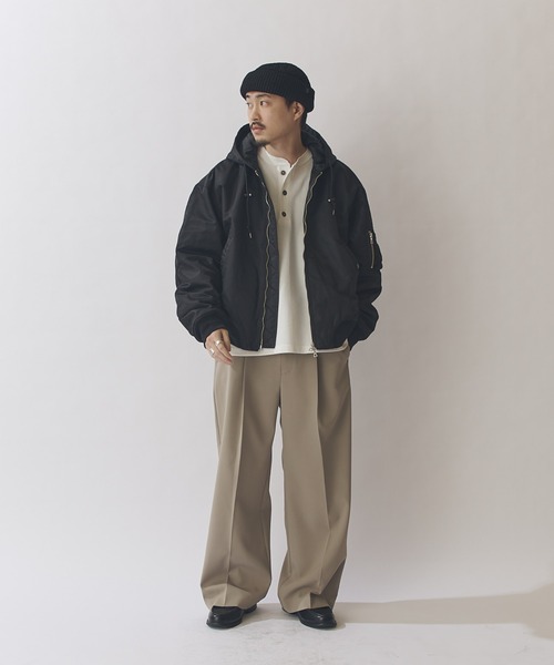 Lui's（ルイス） スラックス ダブルクロス タックワイドパンツ メンズ