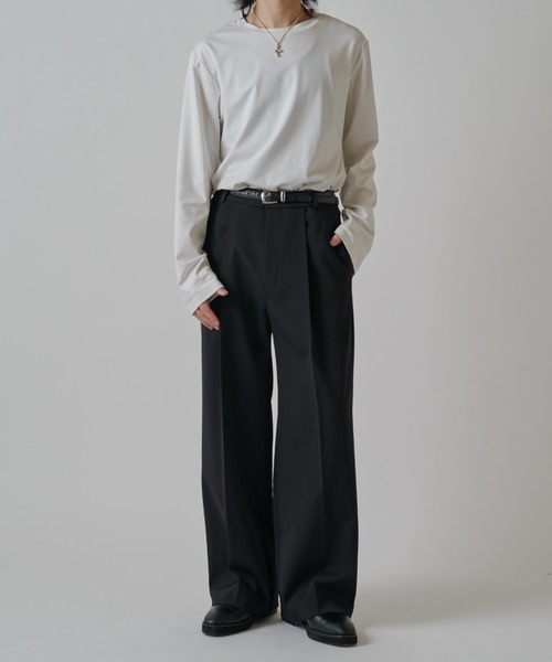 Lui's(ルイス) スラックス ダブルクロス タックワイドパンツ メンズ Lui's(ルイス) スラックス ダブルクロス タックワイドパンツ メンズ