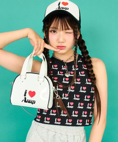 ANAP GiRL ショルダー ショルダーバッグ ILOVE ミニボストンBAG キッズ