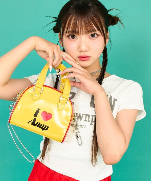ANAP GiRL ショルダー ショルダーバッグ ILOVE ミニボストンBAG キッズ