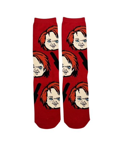 Rendez-Vous 靴下 「 CHILD'S PLAY 」 チャッキー クルーソックス 総柄