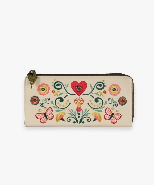 【ANNA SUI】 財布 長財布　【新品未使用】 ANNA SUI アナスイ 財布 長財布 被せ長財布 レディース 羊革