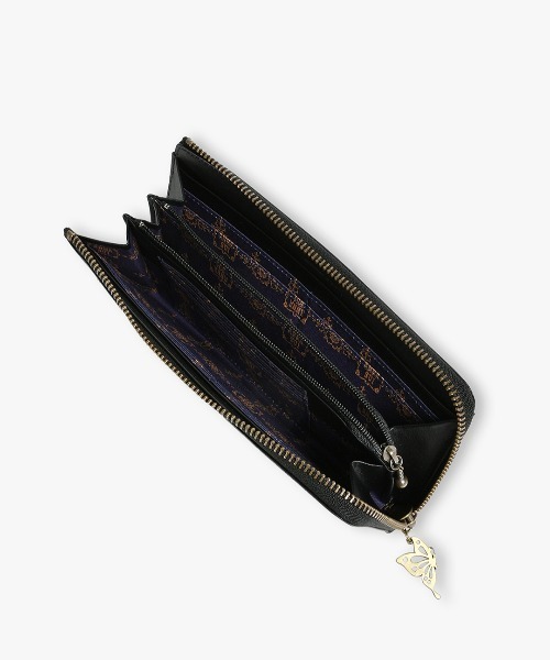 【新品・未使用・正規品】アナスイ　L字長財布　ブルボン　ブラック ANNA SUI 財布 ブルボン Lファスナー長財布 レディース