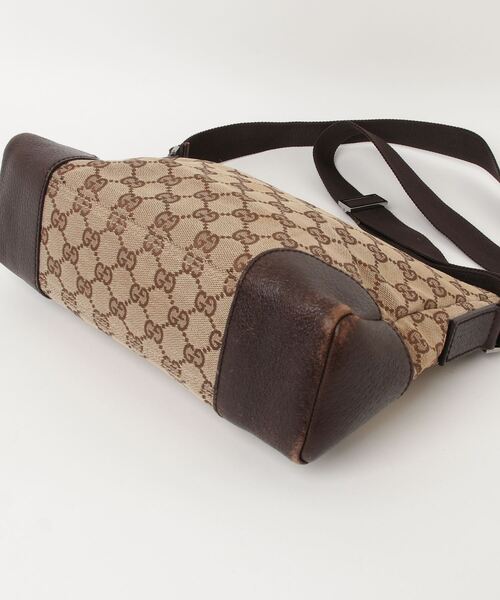 【GUCCI】ショルダーバッグ　GGキャンバス　ブラウン　A4 グッチ GUCCI GG柄 ブラウン GGキャンバス×レザー ワン