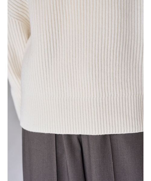 SNIDEL ウールハーフジップニットプルオーバー　ホワイト 完売品 SNIDEL（スナイデル） ニット セーター ウールハーフジップニットプル