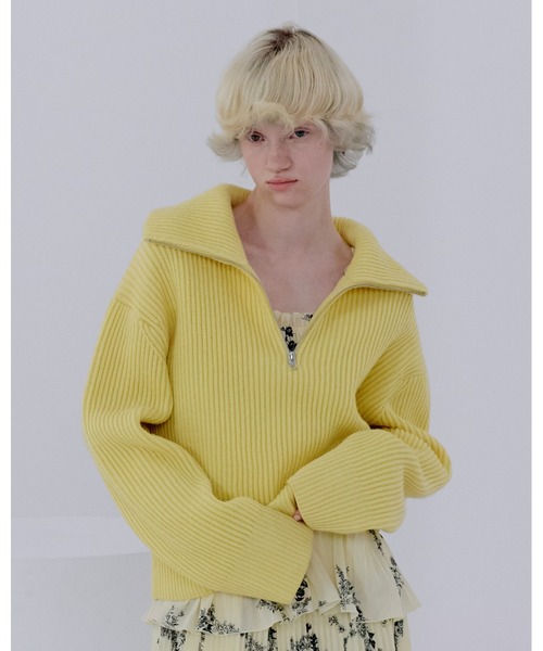 SNIDEL（スナイデル） ニット セーター ウールハーフジップニットプル