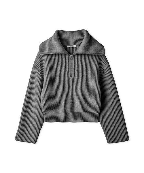 SNIDEL ハーフジッププルオーバー　グレー SNIDEL（スナイデル） ニット セーター ウールハーフジップニットプル