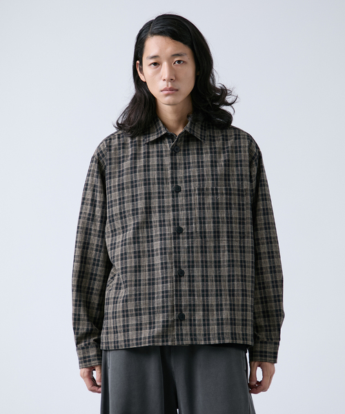 B.C STOCK（ベーセーストック） シャツ クロップド チェックワーク