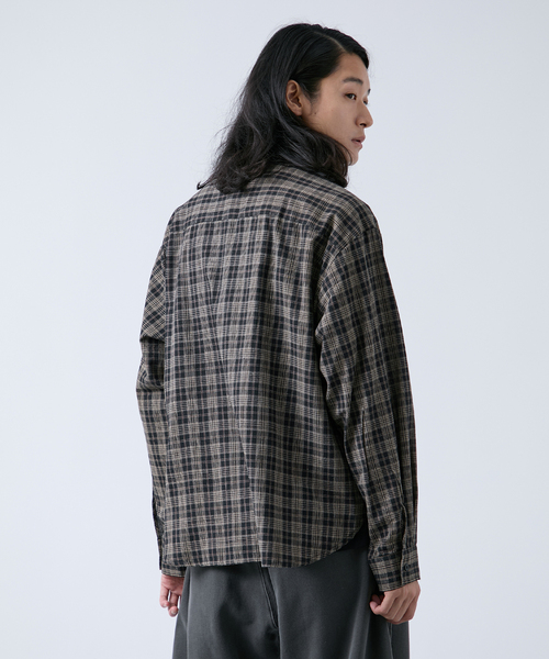B.C STOCK（ベーセーストック） シャツ クロップド チェックワーク