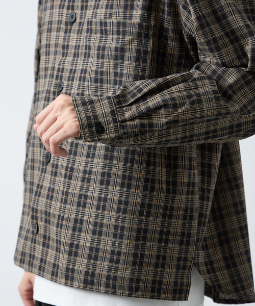 B.C STOCK（ベーセーストック） シャツ クロップド チェックワーク