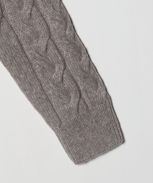 グランサッソ　メランジ　ケーブル編みタートルネックニット　サイズ46 グランサッソ メランジ ケーブル編みタートルネックニット サイズ46