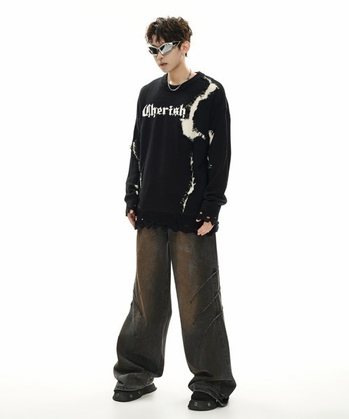 Ressaca（レサーカ） ニット セーター オーバーサイズダメージ加工