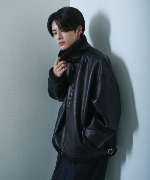 Nilway（ニルウェイ） ブルゾン アウター ヘビーPUレザー裏ボア