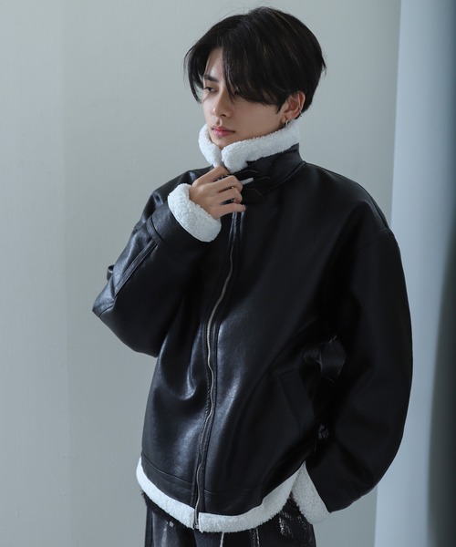 Nilway（ニルウェイ） ブルゾン アウター ヘビーPUレザー裏ボア