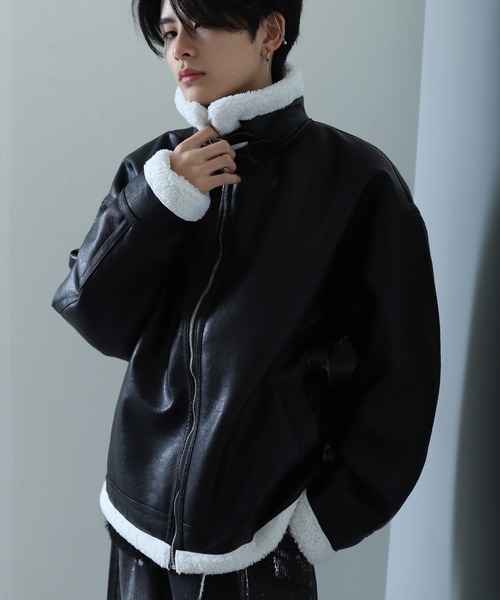 Nilway（ニルウェイ） ブルゾン アウター ヘビーPUレザー裏ボア