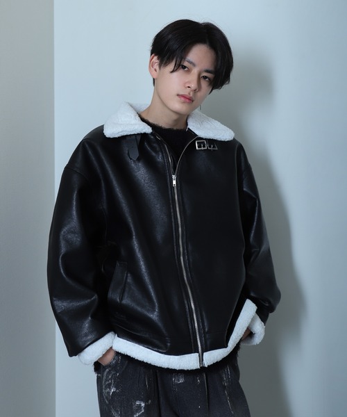 Nilway（ニルウェイ） ブルゾン アウター ヘビーPUレザー裏ボア