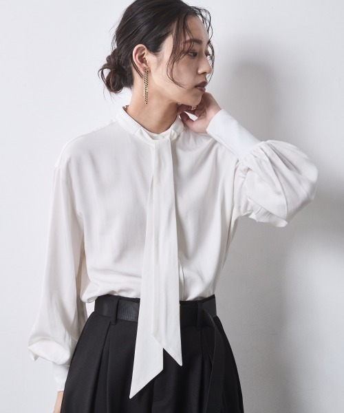 CHIC STYLE（シックスタイル） ブラウス シャツ タイ付ブラウス 