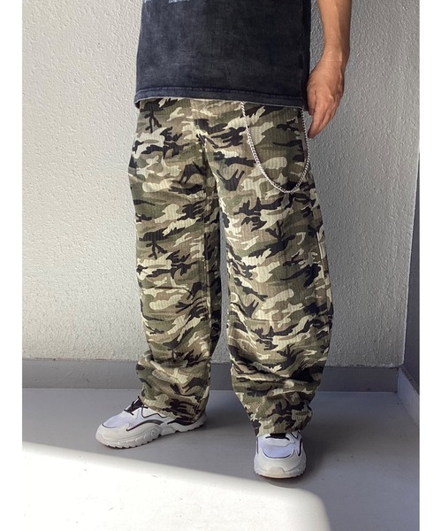 Bling Leads チノパン 「Bls」「Bling Leads」バレルレッグ迷彩柄