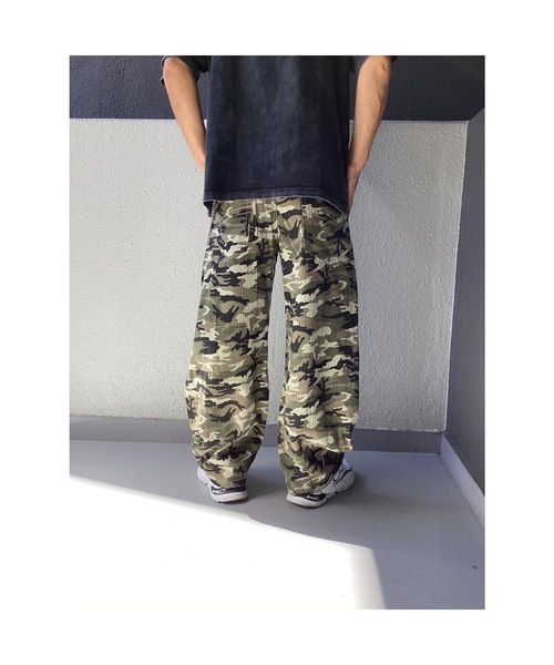 Bling Leads チノパン 「Bls」「Bling Leads」バレルレッグ迷彩柄