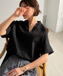 ブラウス シャツ 夏 半袖 品のある抜け感で、...の詳細画像3