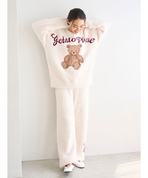 【HOLIDAY】スノーベア ギフトセットアップ 白 新品未使用 ジェラートピケ gelato pique（ジェラートピケ） パジャマ ルームウェア 「ONLINE限定