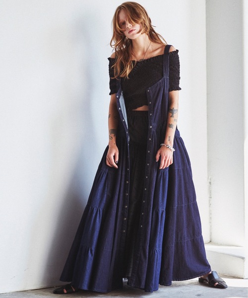 未使用★LA BELLE ETUDE（ラベルエチュード）異素材サロペットスカート LA BELLE ETUDE（ラベルエチュード） 「belle vintage」サロペット